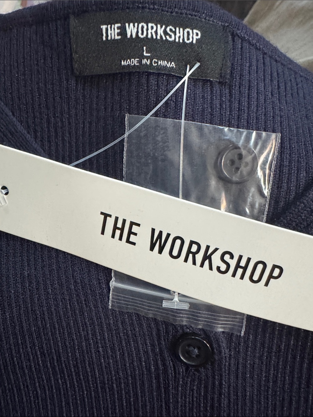 The Workshop Navy Ribbed Button-Front Vest - Picture 2 of 3